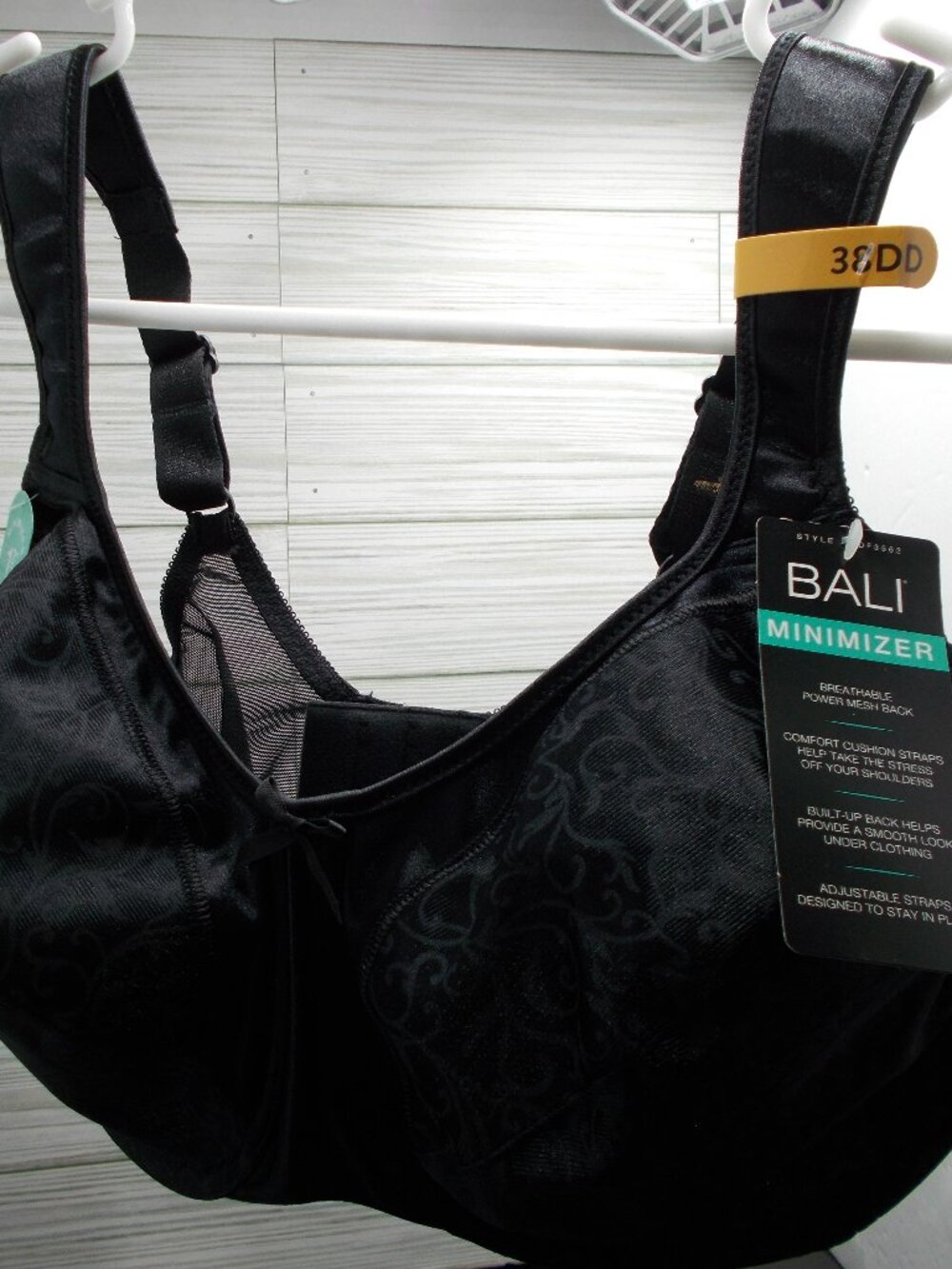 NEW Bali Bra 38DD Minimizer Underwire DF3562 Brocade Detail